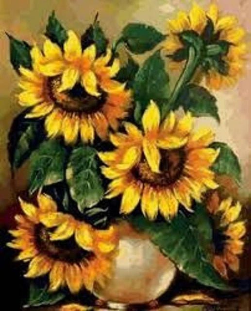 Cross Stitch | Sunflower Vase 2 - Cross Stitched