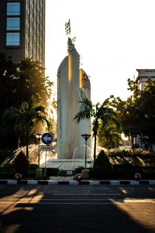 Cross Stitch | Surabaya - White Cement Fountain - Cross Stitched