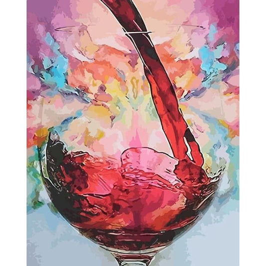 Cross Stitch | The Art of Wine Abstract - Cross Stitched