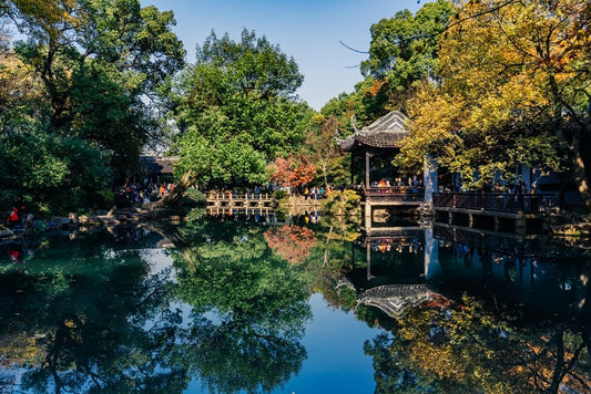 Cross Stitch | Wuxi - Gazebo Under Trees - Cross Stitched