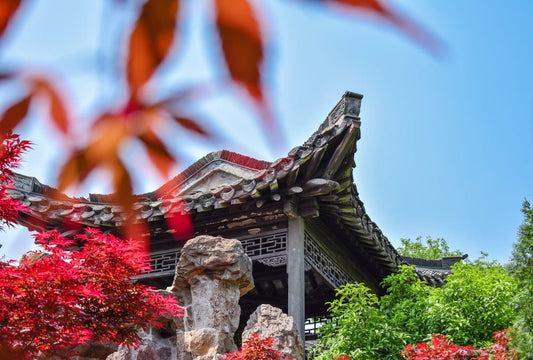 Cross Stitch | Yangzhou - Brown And Gray Temple Under Blue Sky During Daytime - Cross Stitched