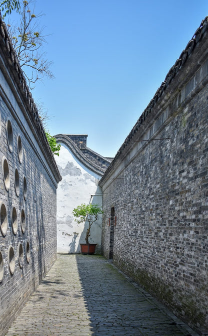 Cross Stitch | Yangzhou - Gray Concrete Building Under Blue Sky During Daytime - Cross Stitched