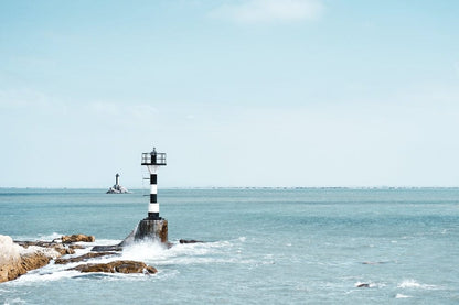 Cross Stitch | Zhangzhou - Photography Of White And Black Lighthouse - Cross Stitched