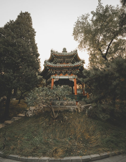 Cross Stitch | Zhongshan - Temple Surrounded With Trees - Cross Stitched
