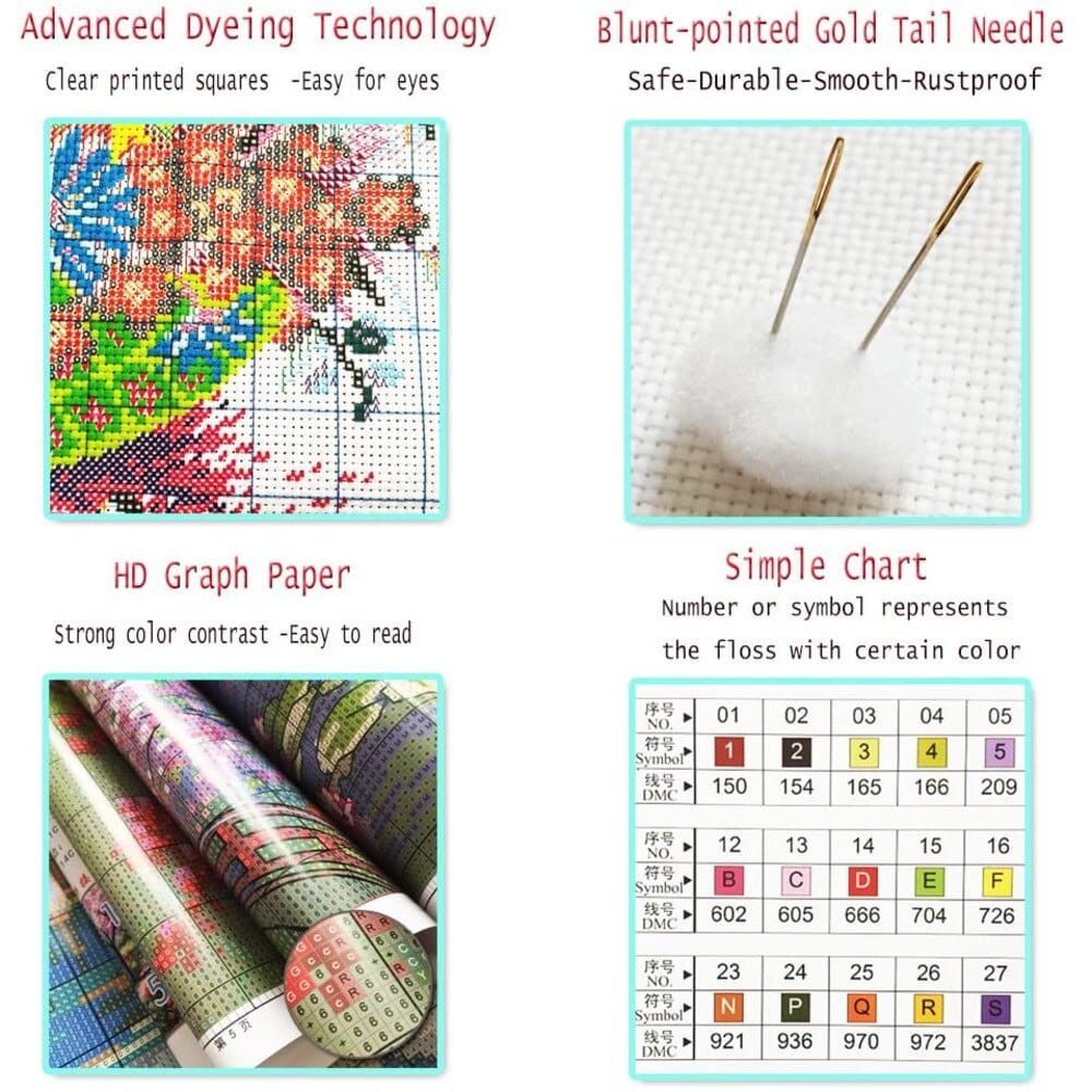 Flower In Vase DIY 11CT Cross Stitch Embroidery Kit - Cross Stitched