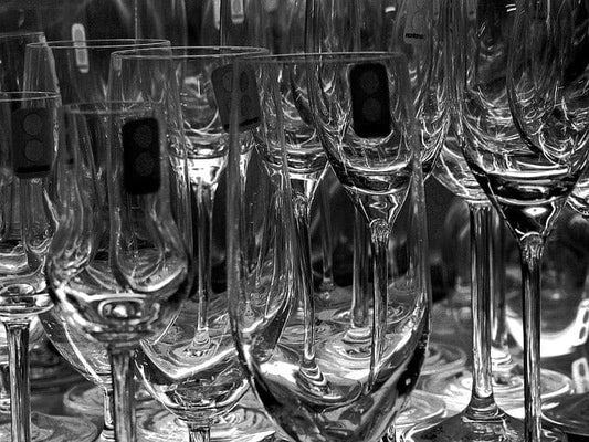 Glasses Champagne Glasses Glass Cross Stitch Kit - Cross Stitched