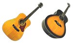 Guitar Acoustics Musical Instrument Cross Stitch Kit - Cross Stitched