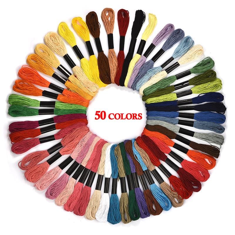 Multicolour Cross Stitch Threads 24/36/50/100pcs - Cross Stitched