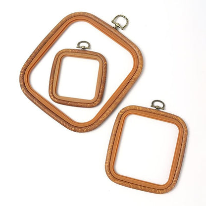 Square Frame Embroidery Hoops - Cross Stitched