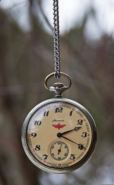 Vintage Pocket Watch Russian Cross Stitch Kit - Cross Stitched